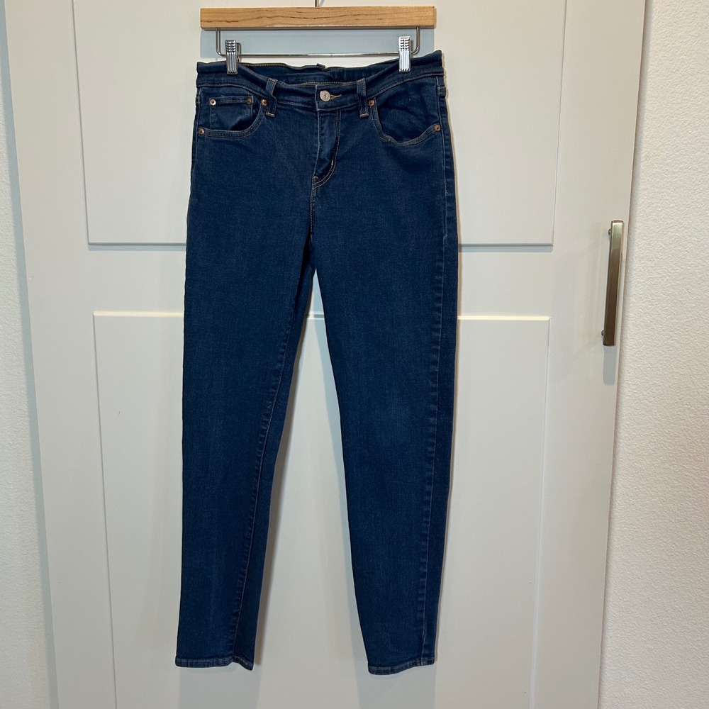 Levi's Womens 711 Skinny Jeans Dark Wash‎ Size 27x32